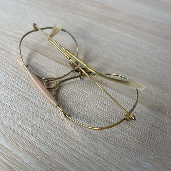 Vintage B&L Ray-Ban Bullet Hole Shooter Aviator Sunglasses FRAMES ONLY Gold - Picture 5 of 8